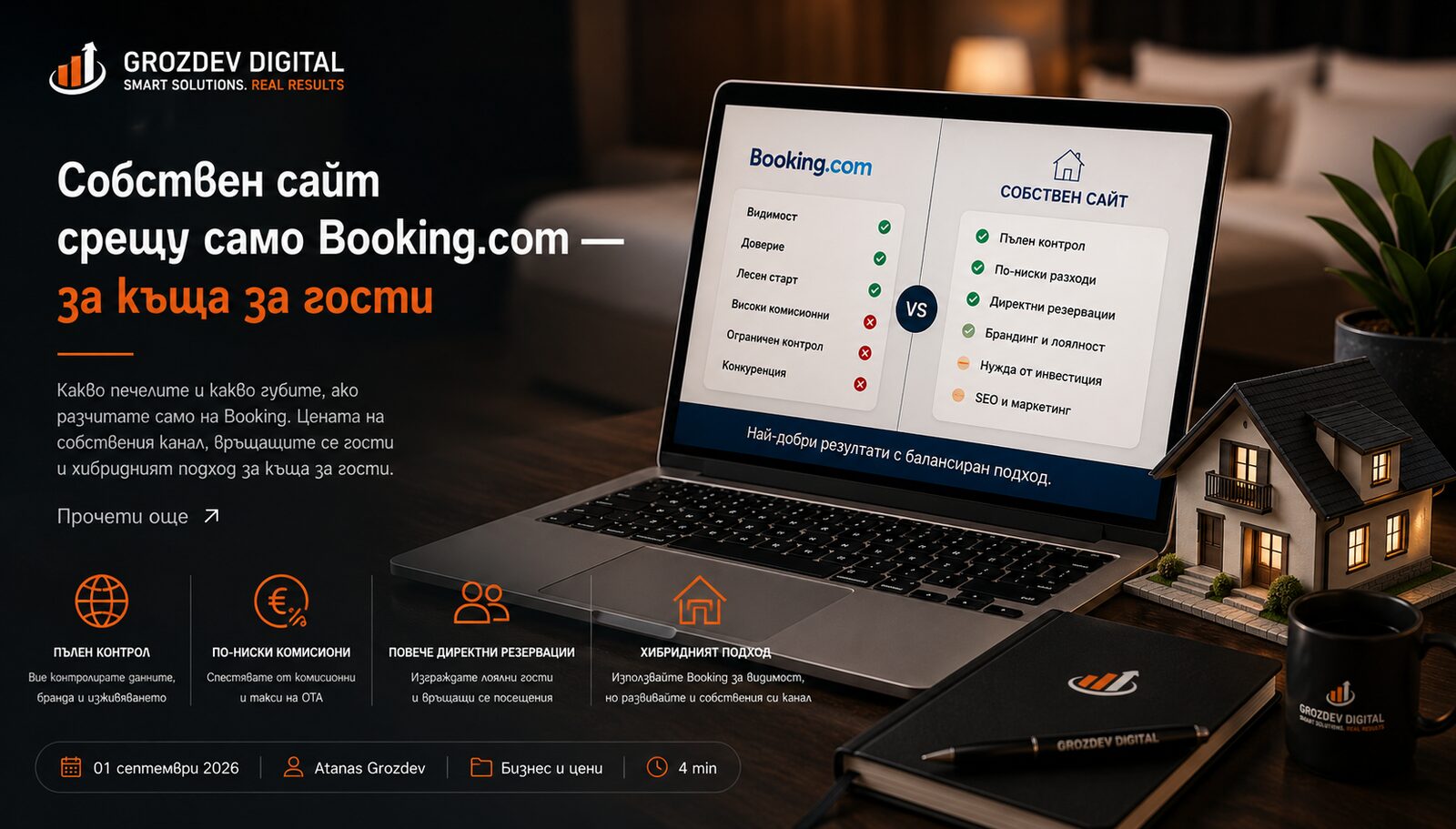 Собствен сайт срещу само Booking.com — за къща за гости