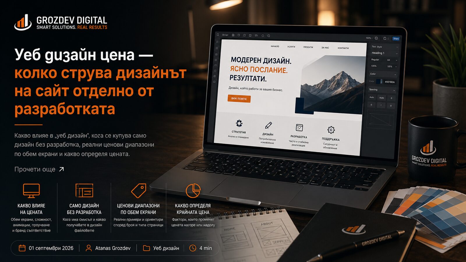 Уеб дизайн цена — колко струва дизайнът на сайт отделно от разработката