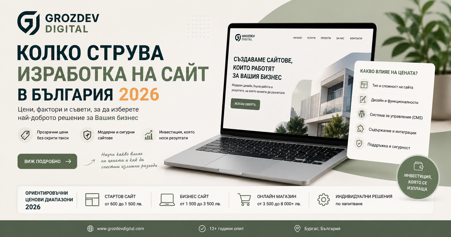 Колко струва изработка на сайт в България през 2026